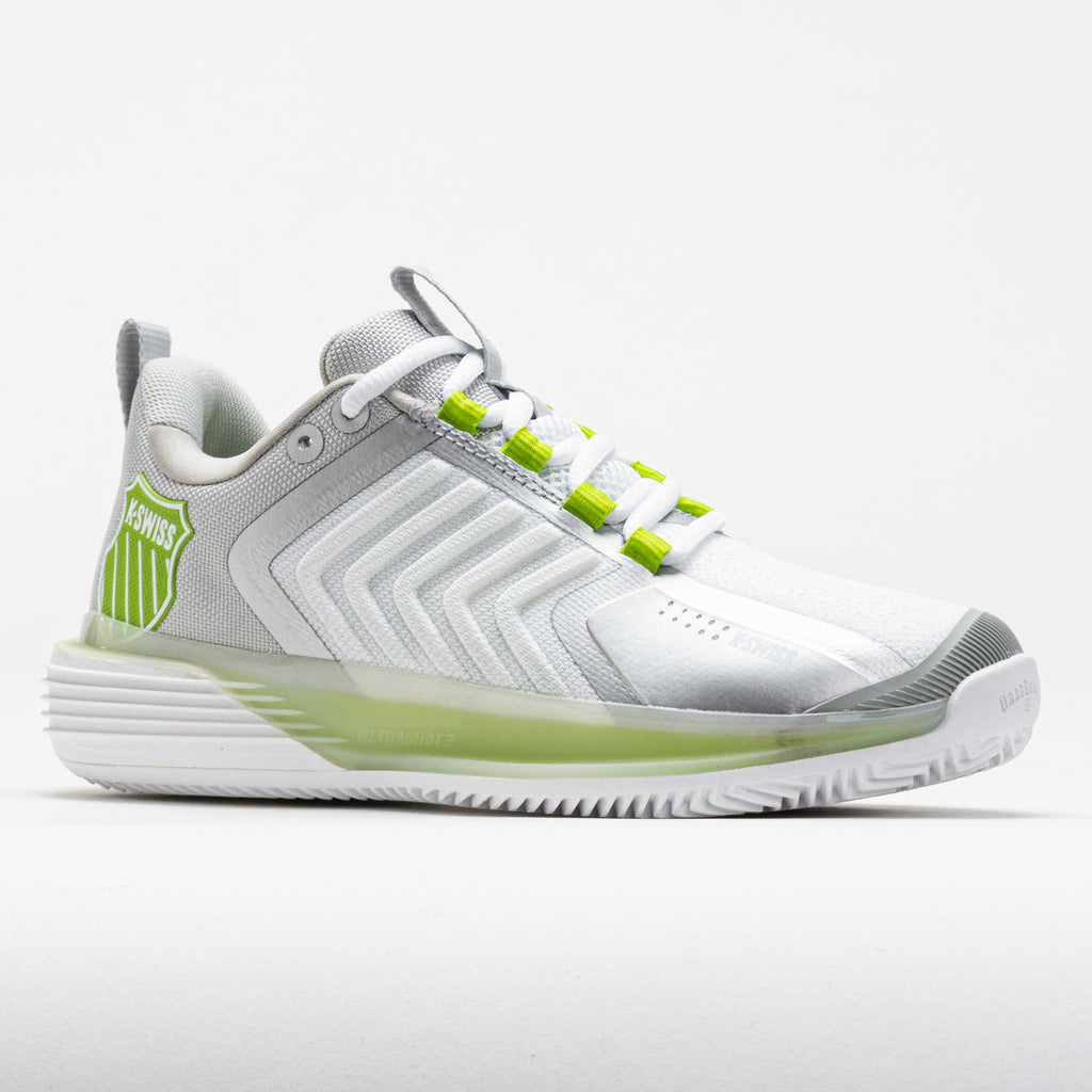 K-Swiss Ultrashot 3 Clay Women's  White/Gray Violet/Lime Green